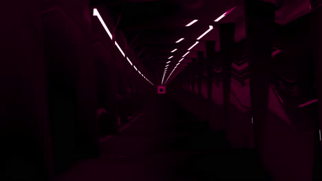 Abstrakter-Digitaler-Hintergrund-Des-Sich-Bewegenden-Tunnels.-Geometrische-Animation-Mit-Quadraten